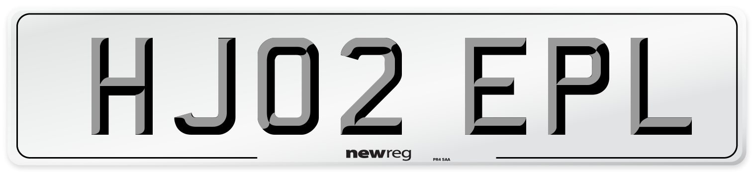 HJ02 EPL Number Plate from New Reg